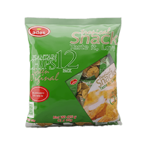 Ades Plantain Chips Green — 35g x 12 x 10