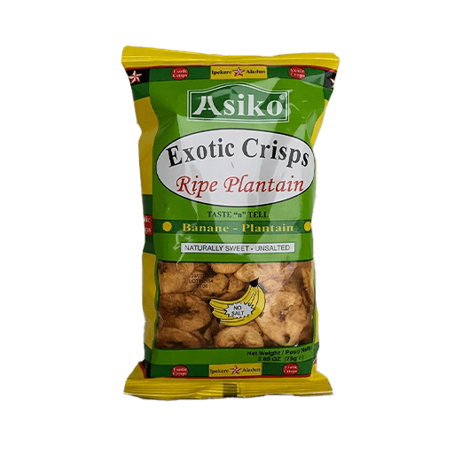 Asiko Plantain Chips (Natural/Green) — 75g x 24