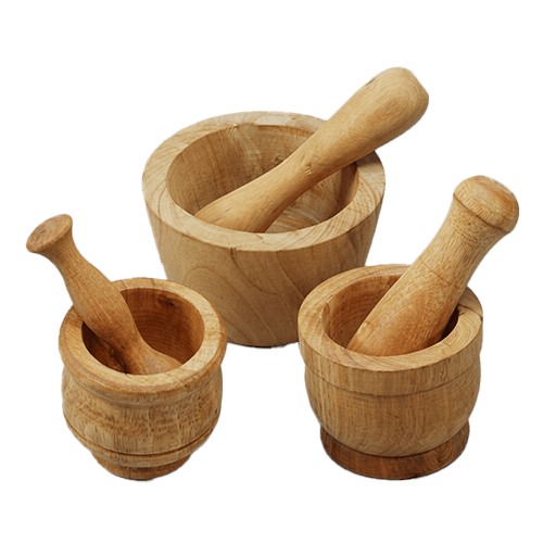 Wooden Mortar & Pestle Small 3 — Piece