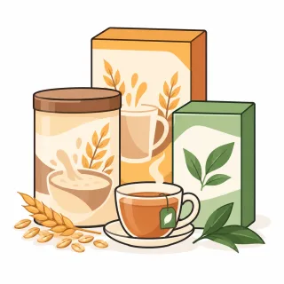 Beverages, Cereal and Tea category illustration