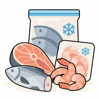 Frozen Fish and seafood category illustration